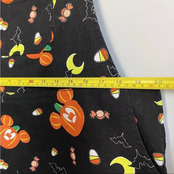 Disney Mickey Halloween Pumpkin Overalls Sz 3XL Skirtall AOP Candy Treats Bats - Picture 6 of 9